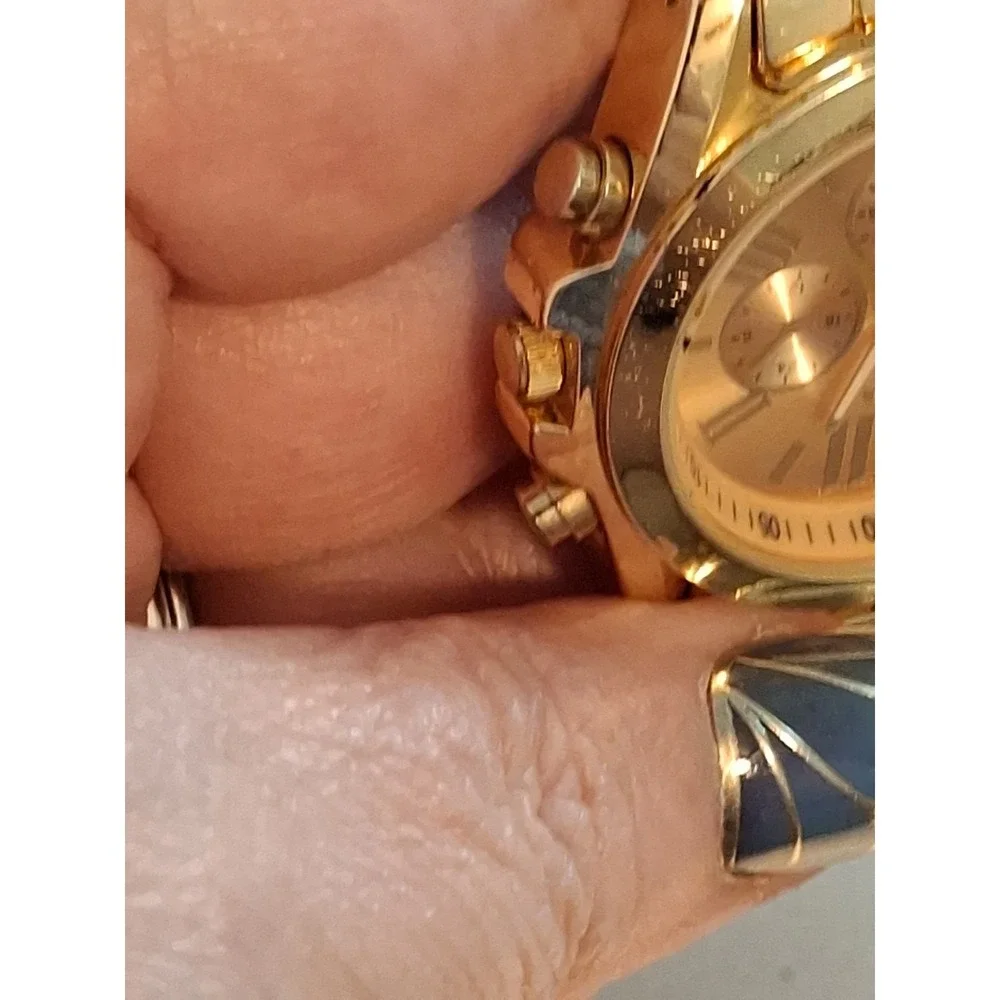 Charming Charlie #9277 40mm Womens Goldtone Watch.Quartz,Subdials,6 3/4